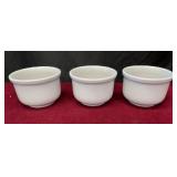 Set of 3 White Ceramic Bowls