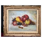 Vintage Fruit Still Life Oil Painting