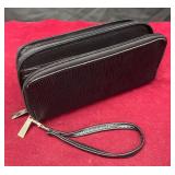 Black Double Zipper Wallet