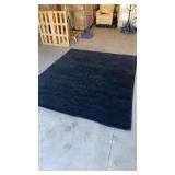 Handwoven Wool 8 x 10 ft Soft Black Indoor Rug
