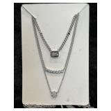 Silver Toned Necklace Trio
