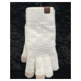 C.C. Touch Screen Weaving Texture Gloves Ivory