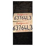 California License Plate Set