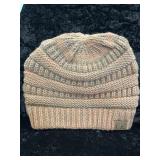 C.C Cable Knit Beanie Coral Orange/Grey New