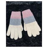 Tricolored Knit Winter Gloves