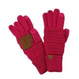C.C Knit Winter Gloves Touchscreen Hot Pink