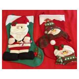 Large Santa & Snowman Christmas Stockings