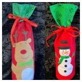 Christmas Reindeer & Snowman Wine Bottle Covers