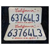 California License Plates 2 pcs