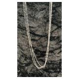 Silver Toned Adjustable Tri chain Necklace,