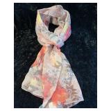 Italian Made Pink Floral Scarf