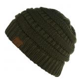 C.C Cable Knit Beanie Moss Green