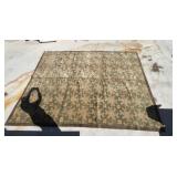 Handmade Green/Beige Clover Rug 10 x 13 ft