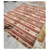 Beige & Red Striped Rug 8 x 10 ft