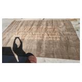 Grey/Beige Handmade Wool Rug 12-1/2 x 10 ft