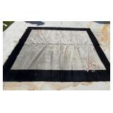 Handmade Grey Rug With Black Trim 12 x 8 Ft