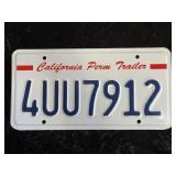 California Trailer License Plate