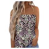 Womenï¿½s Floral Tube Top Casual Top Size Large