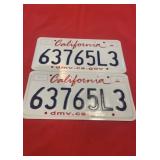 Lot of 2 California License Plates