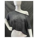 Womenï¿½s Black Sheer Crop Top, Size XL