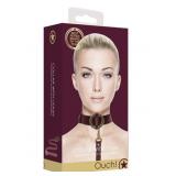 Ouch Halo Collar With Leash Burgundy