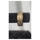 Vintage Silver+ Gold Electroplated Cuff Bracelet