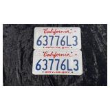 Set of 2 California License Plates