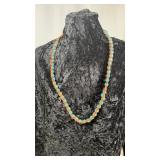 Braided Bead Necklace with Leather Cords