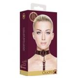 Ouch Halo Collar With Leash Burgundy