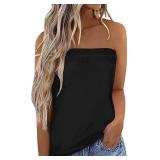 Womenï¿½s Black Bandeau Top Casual, Size Medium