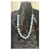 Vintage Jean Bead Necklace, Silver Bead