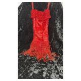 Vintage Style Red Beaded Evening Bag
