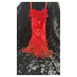 Vintage Style Red Beaded Evening Bag