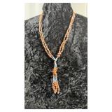 Vintage Necklace, Cedar Berry Ghost Beads