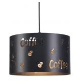 13' Modern Coffee Words Round Cylinder Light
