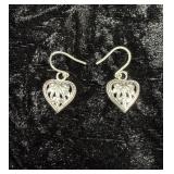 Petite Silver Toned Filigree Style Dangle Earrings