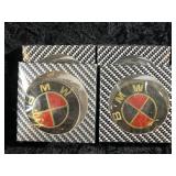 Red & Black BMW Emblems 4 pcs