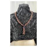 Vintage Necklace, Cedar Berry Ghost Beads