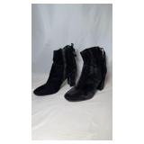Black Velvet Ankle Boot Shoe Women's Size 9.5
