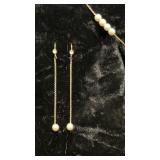 Faux Pearl Dangle Earrings and Bracelet