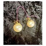 Vintage Faux Ivory Pearl and Gold Toned Earrings
