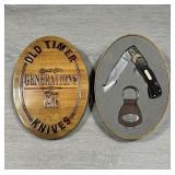 Pocket Knife & Leather Key Chain w/ Gift Tin