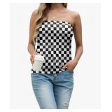 Womenï¿½s Checkered Tube Top Medium