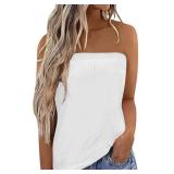 Womenï¿½s Casual White Tube Top Size Small