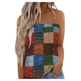 Womenï¿½s Colorful Square Tube Top Size XL