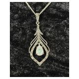Sterling Silver Necklace with Stone
