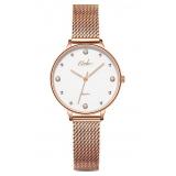 Womenï¿½s Rose Gold Woven Band Watch