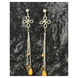 Celtic Cross Silver Toned Earrings