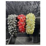Lot of 3 Vintage 1950s style cha cha bracelets