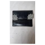 Vintage Black Alligator Embossed Leather Coin Bag